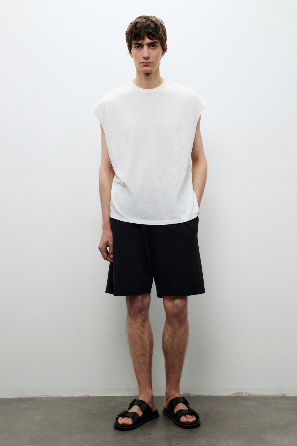 Футболка хлопковая без рукавов - цвет белый - 5