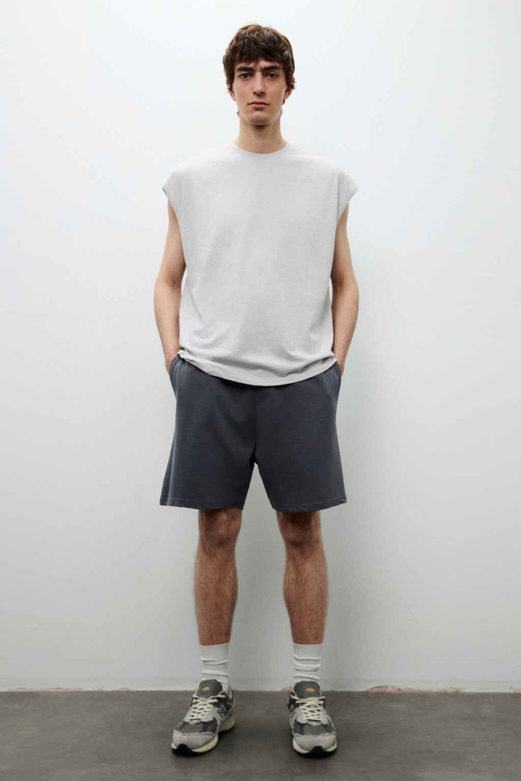 Футболка хлопковая без рукавов - цвет серый - 4