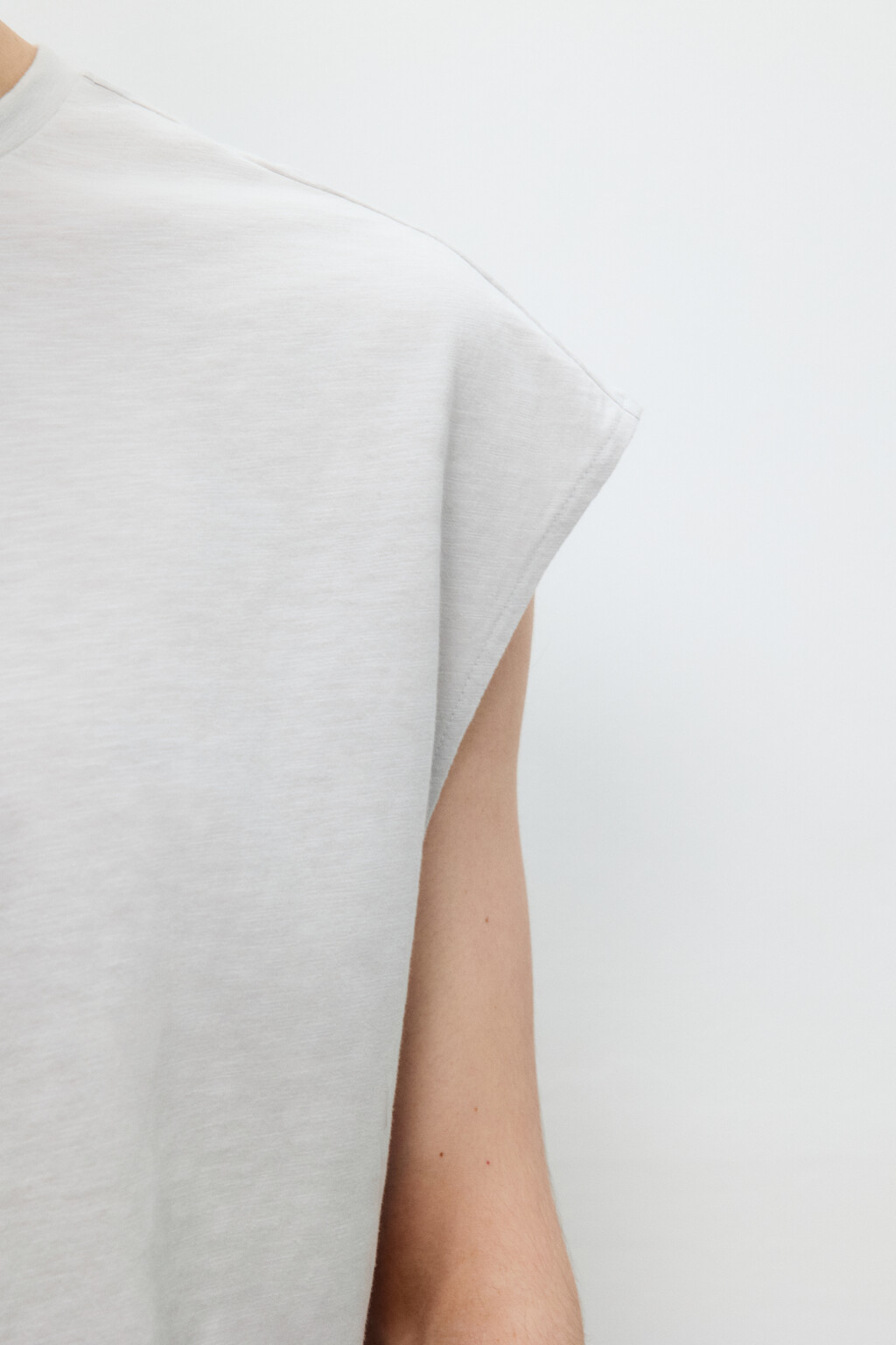 Футболка хлопковая без рукавов - цвет серый - 6