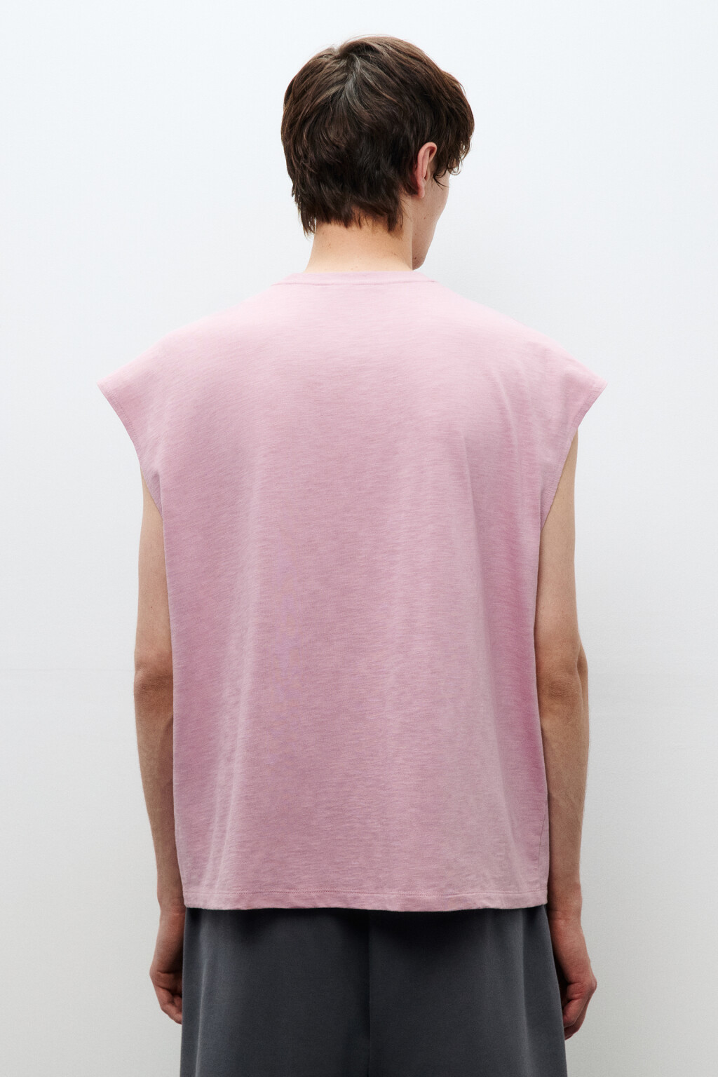 Футболка хлопковая без рукавов - цвет розовый - 4