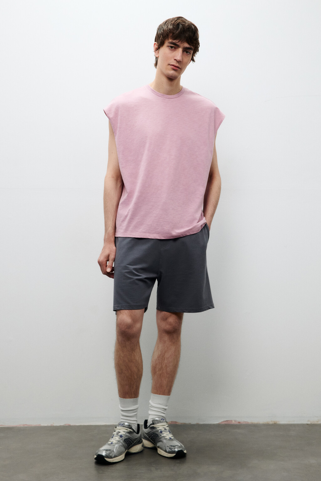 Футболка хлопковая без рукавов - цвет розовый - 5