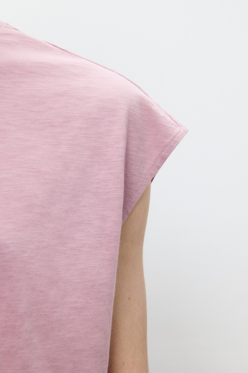 Футболка хлопковая без рукавов - цвет розовый - 7
