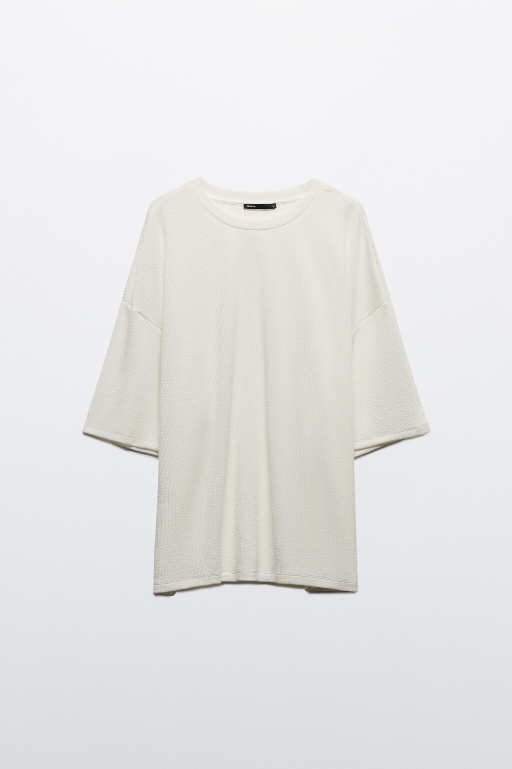 Футболка свободная в рубчик - цвет белый - 7