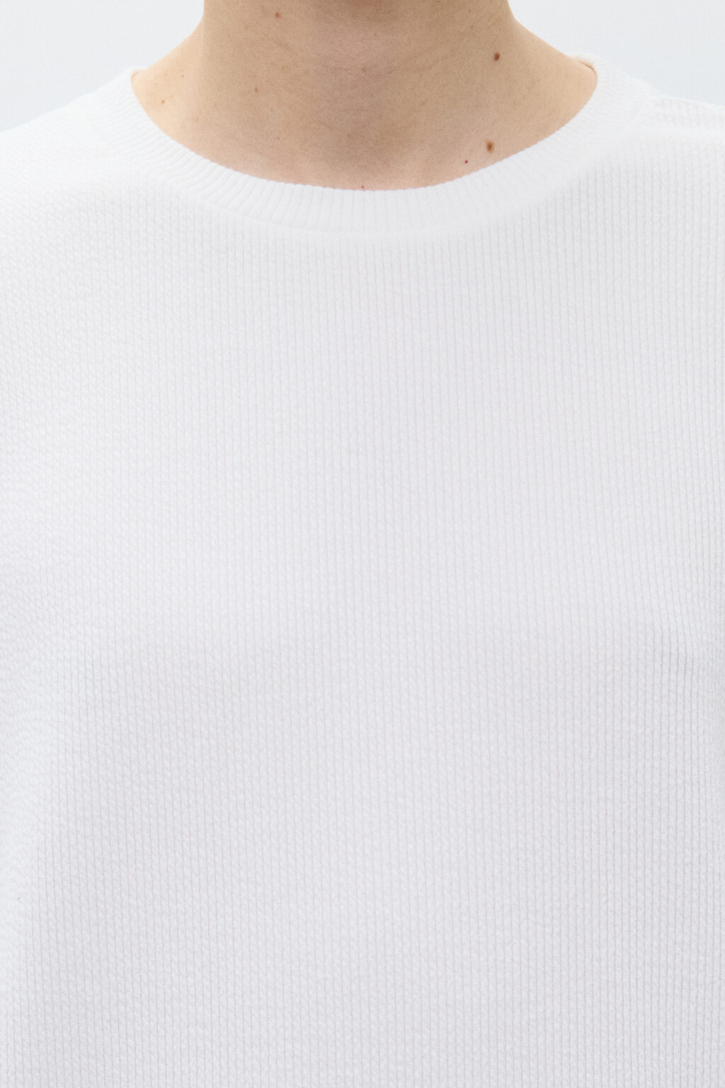 Футболка свободная в рубчик - цвет белый - 5
