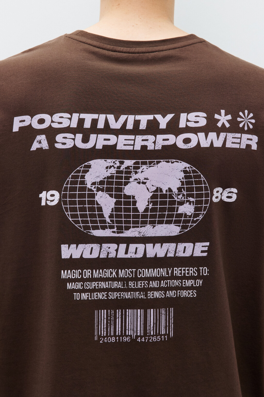 Футболка хлопковая с принтом - цвет коричневый - 6