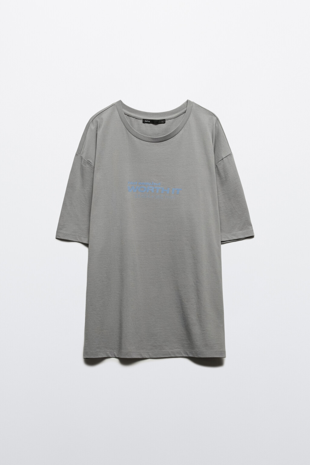 Футболка хлопковая с принтом - цвет серый - 7