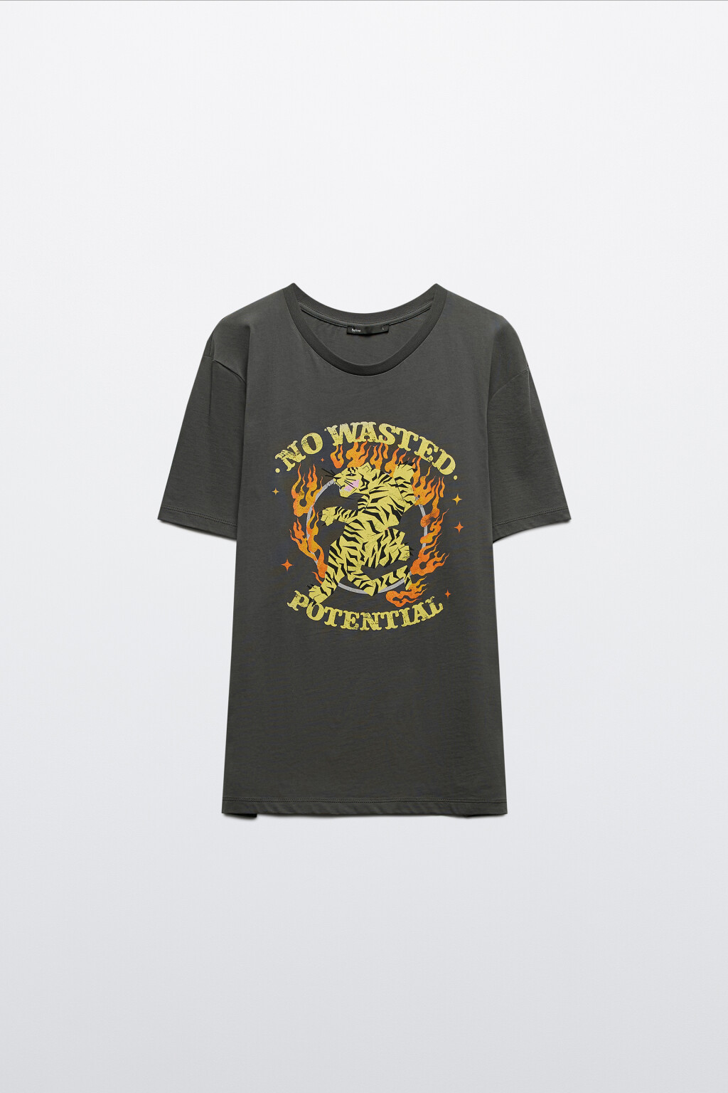 Футболка хлопковая с принтом - цвет серый - 8