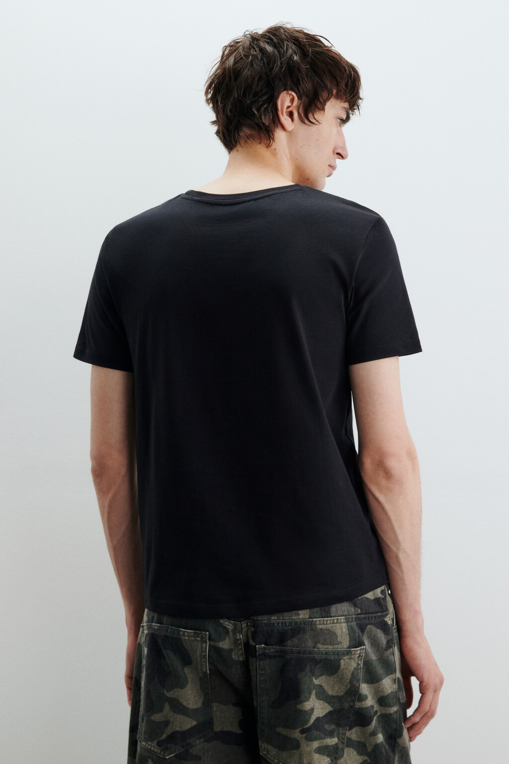 Футболка хлопковая с принтом - цвет черный - 3
