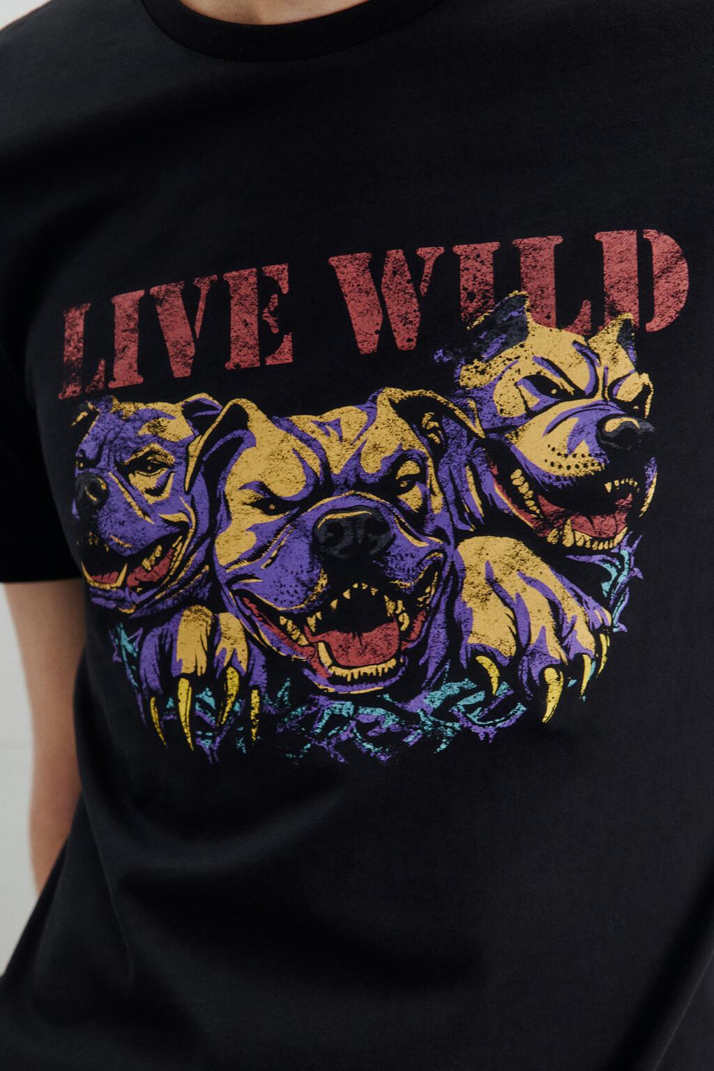 Футболка хлопковая с принтом - цвет черный - 4