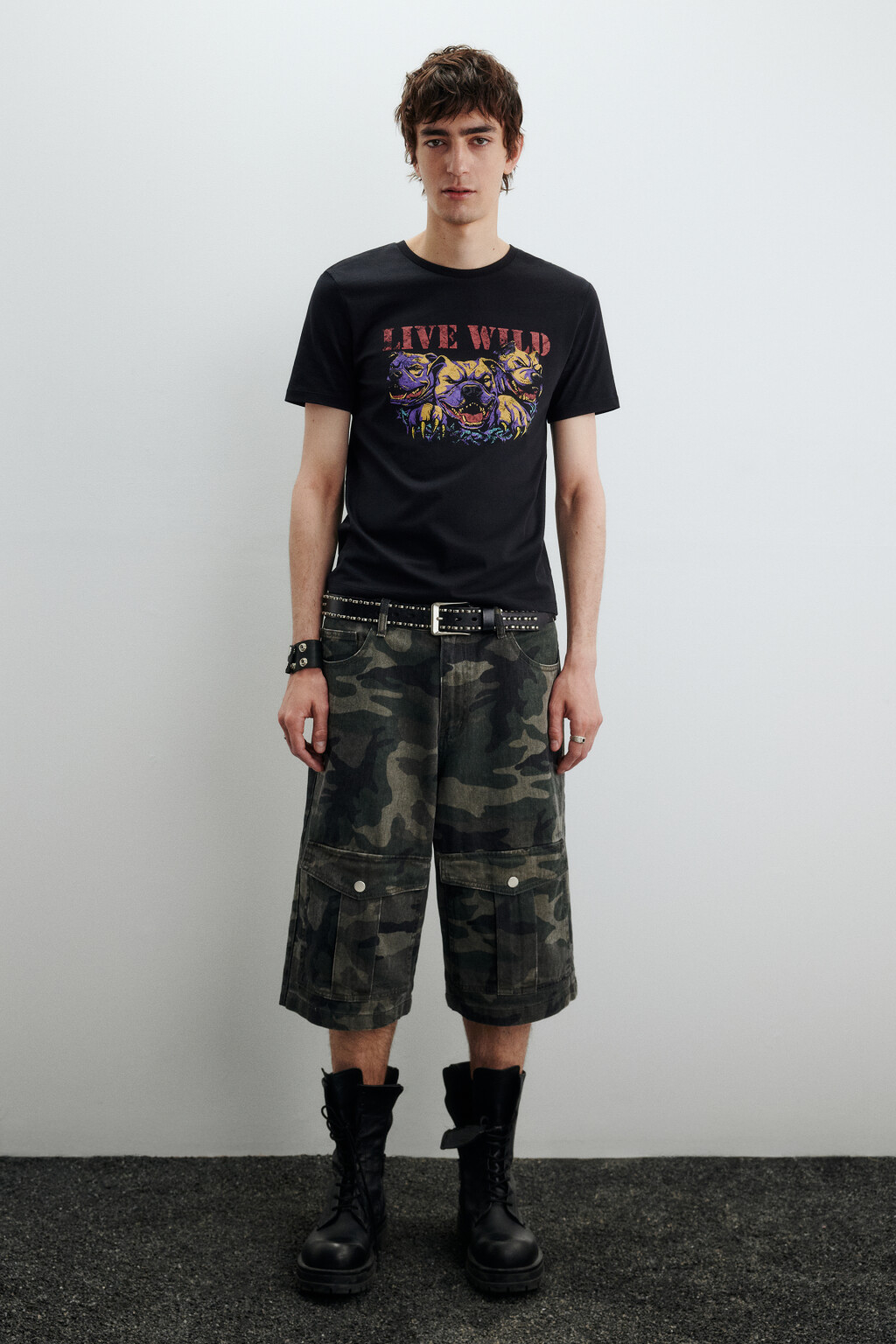 Футболка хлопковая с принтом - цвет черный - 6