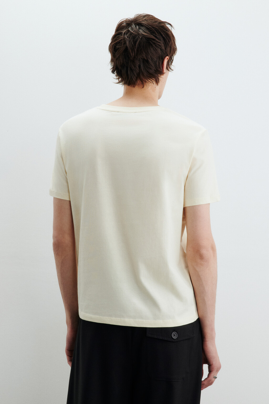 Футболка хлопковая с принтом - цвет бежевый - 3