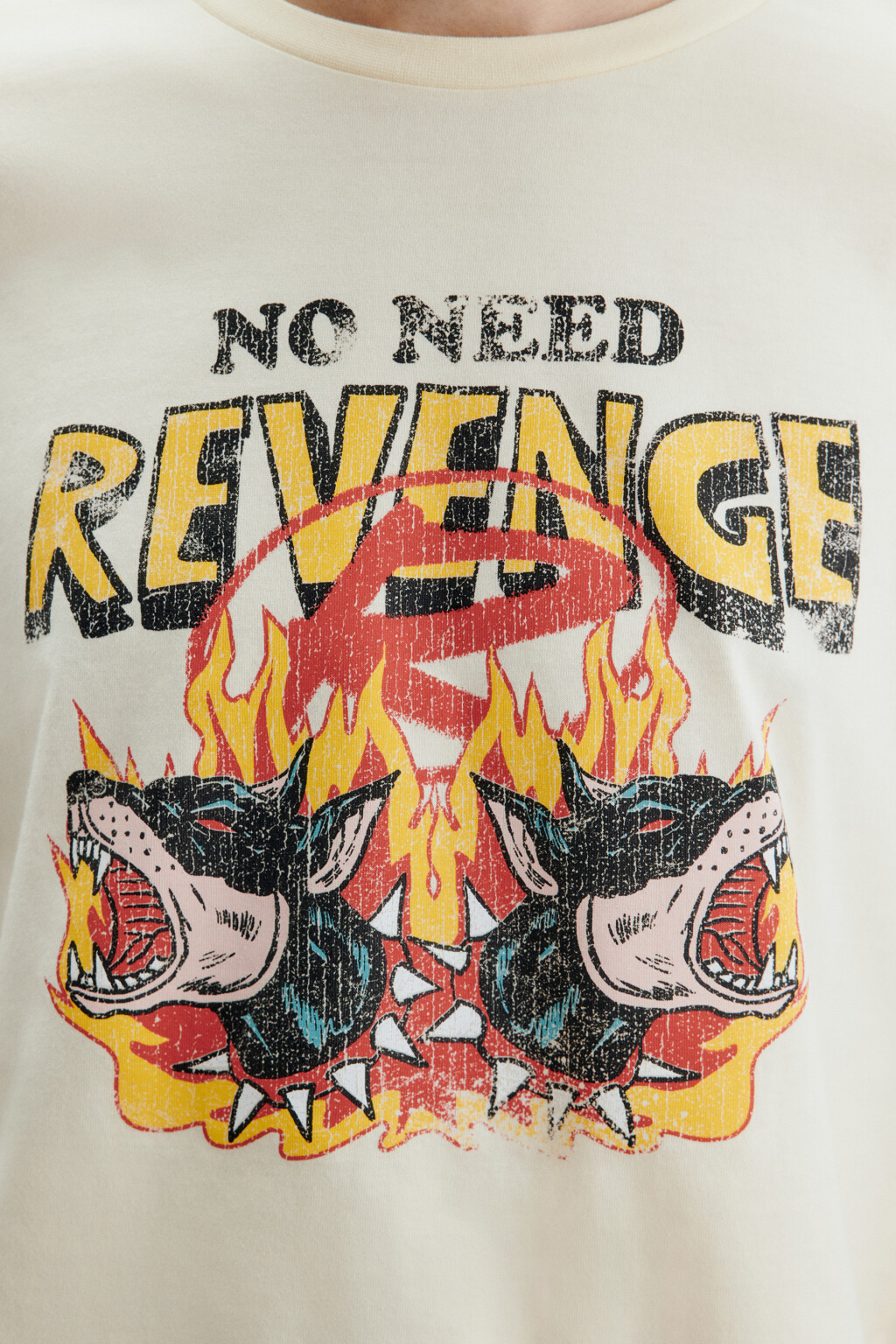 Футболка хлопковая с принтом - цвет бежевый - 4