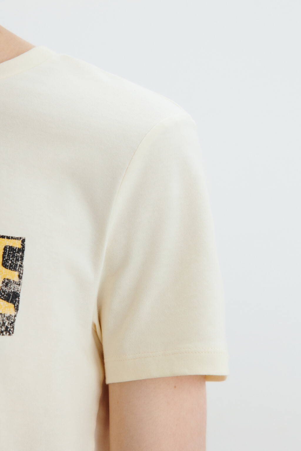 Футболка хлопковая с принтом - цвет бежевый - 5
