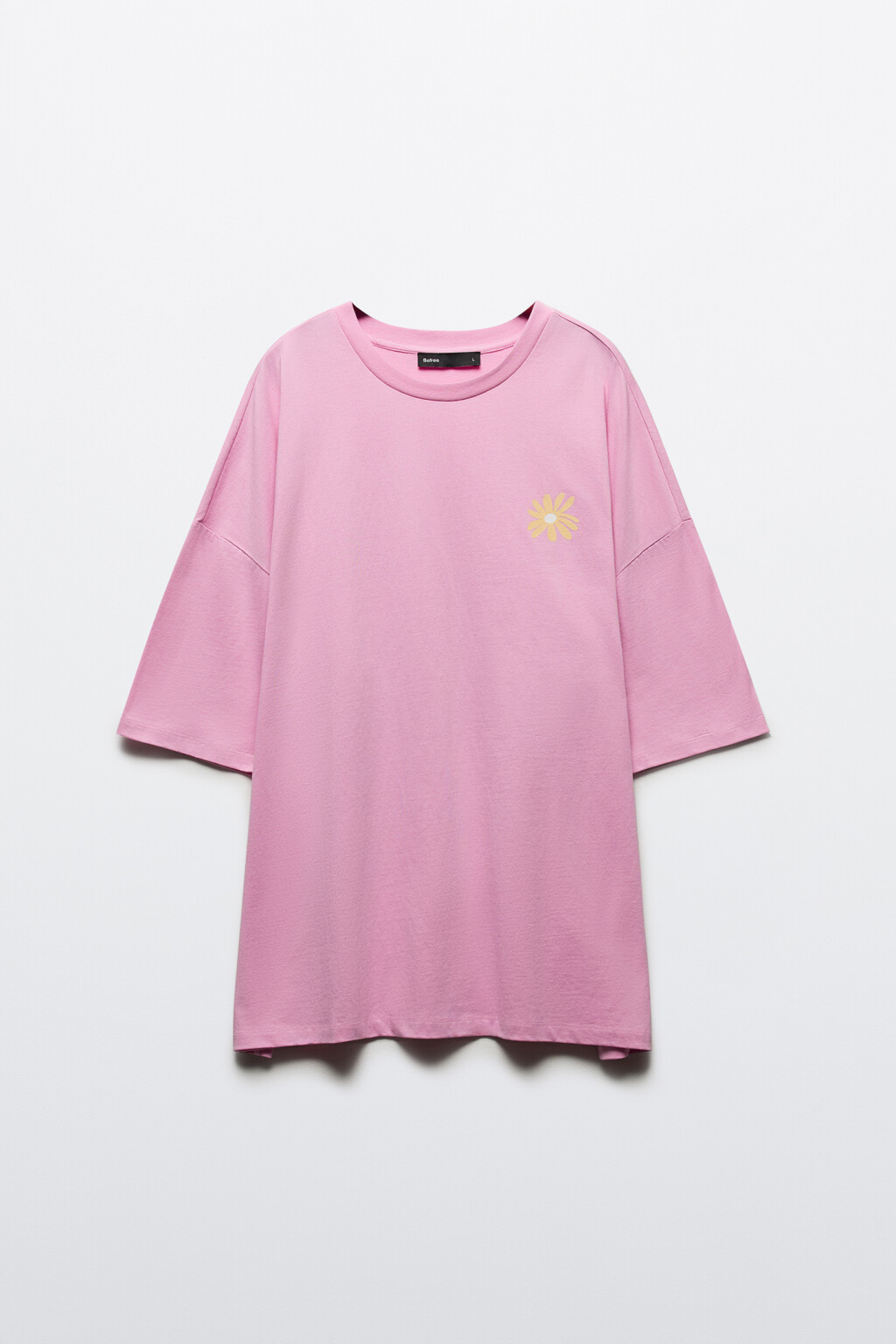 Футболка хлопковая с принтом - цвет розовый - 6