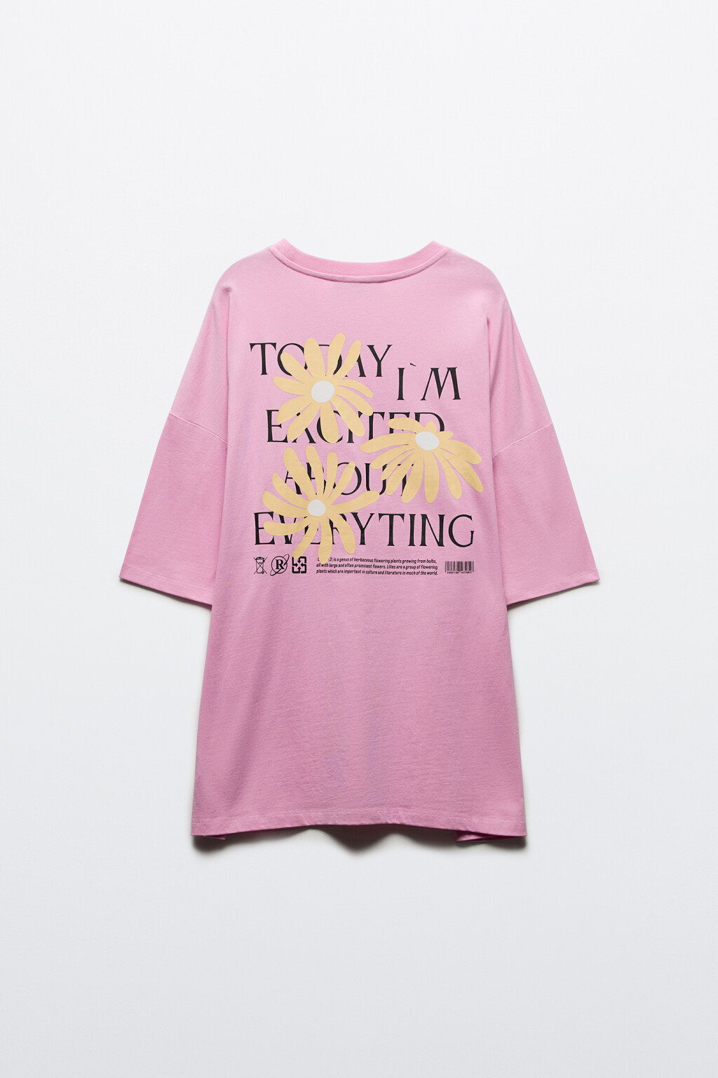 Футболка хлопковая с принтом - цвет розовый - 7