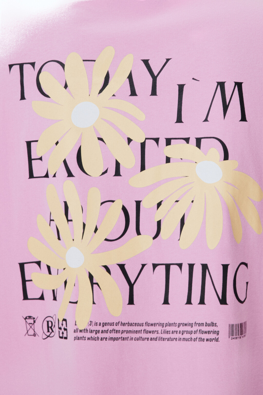 Футболка хлопковая с принтом - цвет розовый - 5