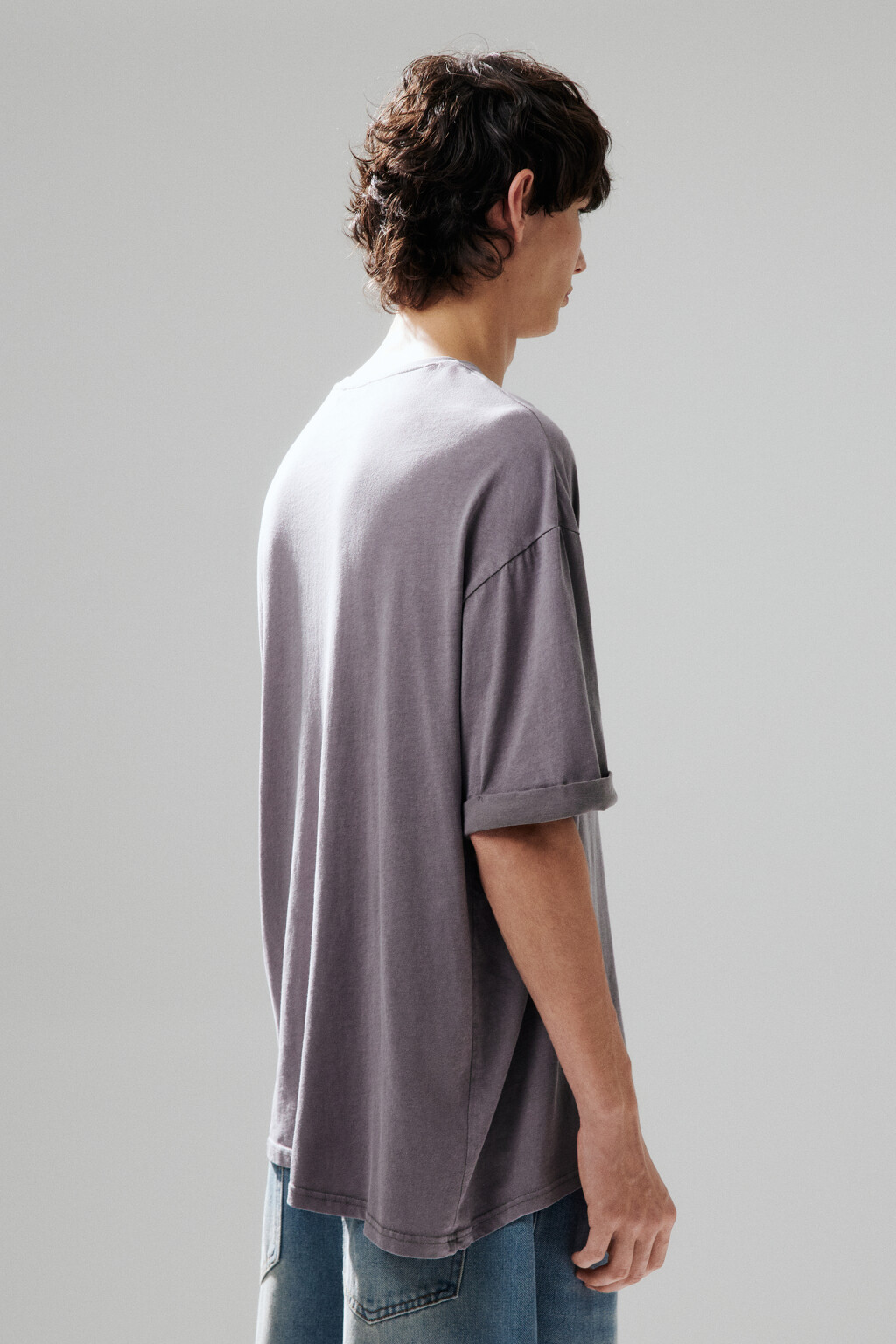 Футболка хлопковая с вареным эффектом - цвет серый - 3