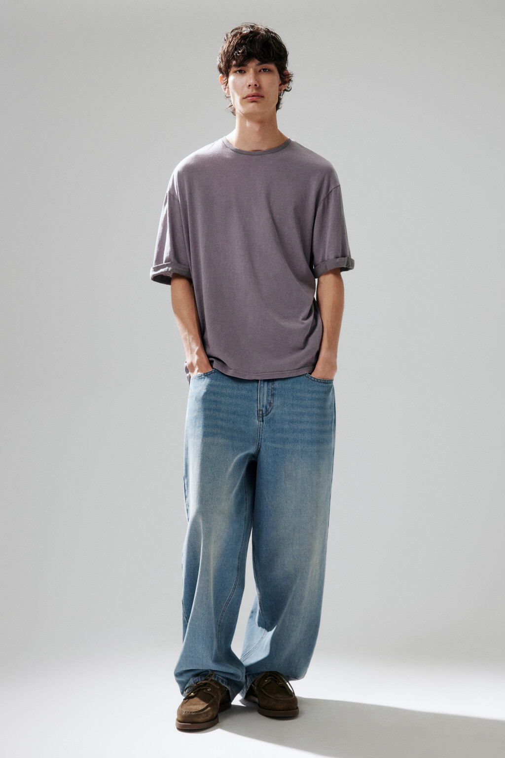 Футболка хлопковая с вареным эффектом - цвет серый - 4