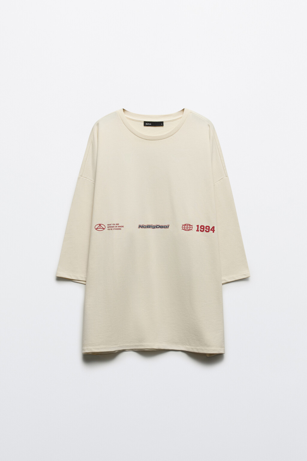 Футболка oversize с принтом - цвет белый - 8