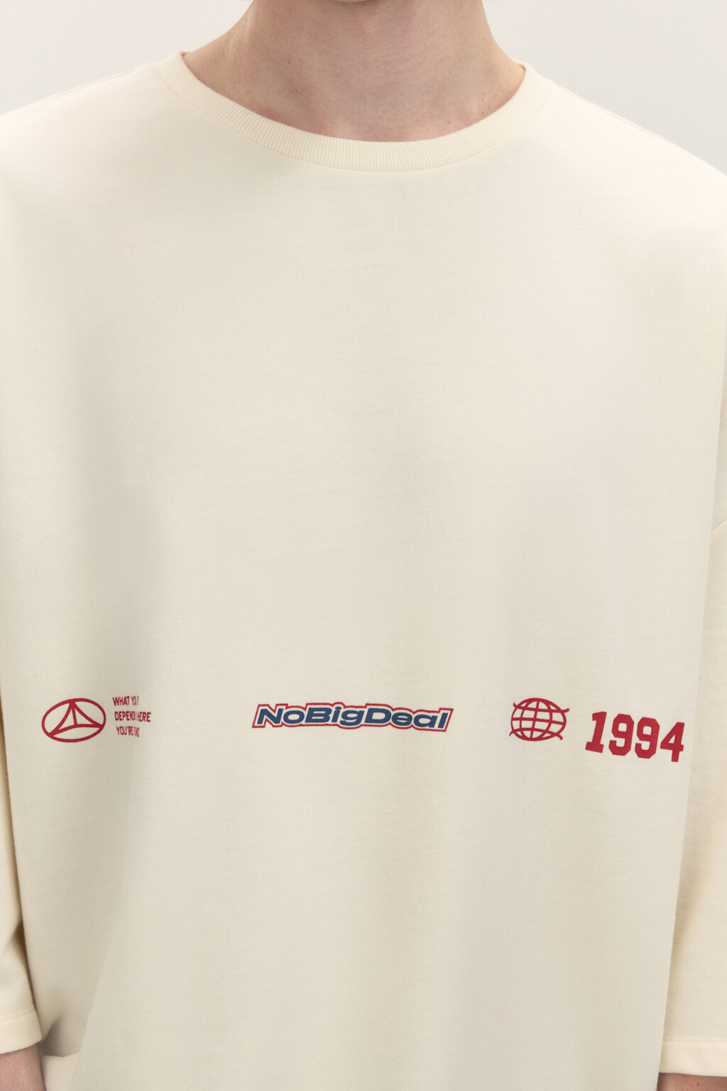 Футболка oversize с принтом - цвет белый - 6