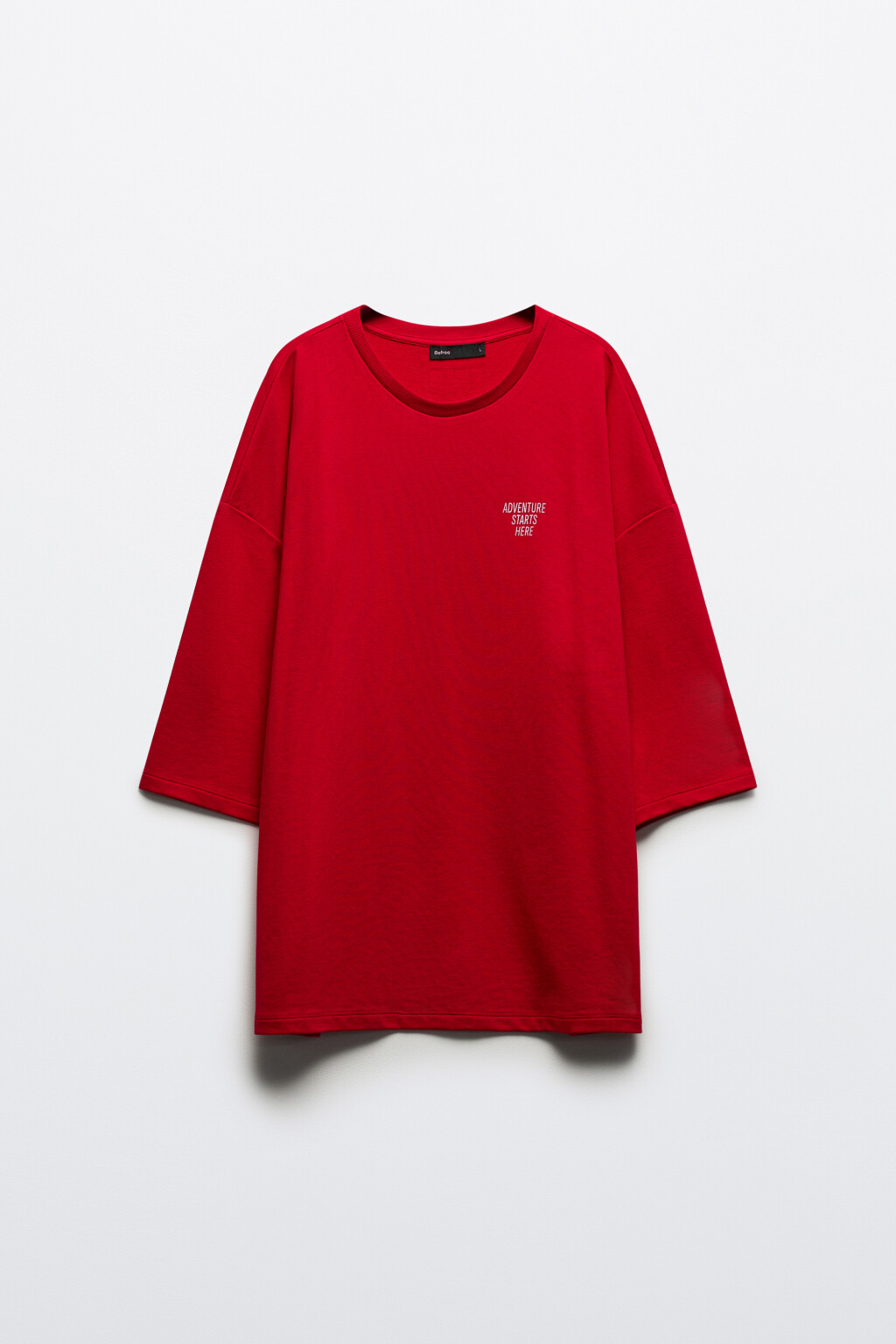 Футболка oversize с принтом - цвет красный - 7