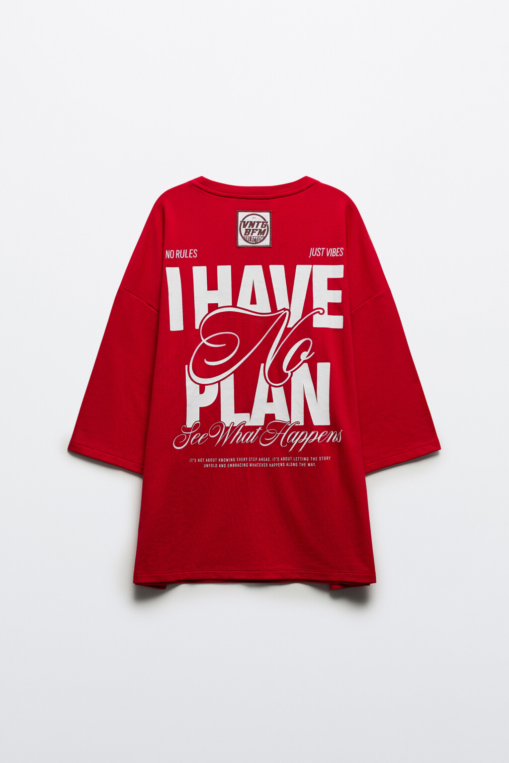 Футболка oversize с принтом - цвет красный - 8