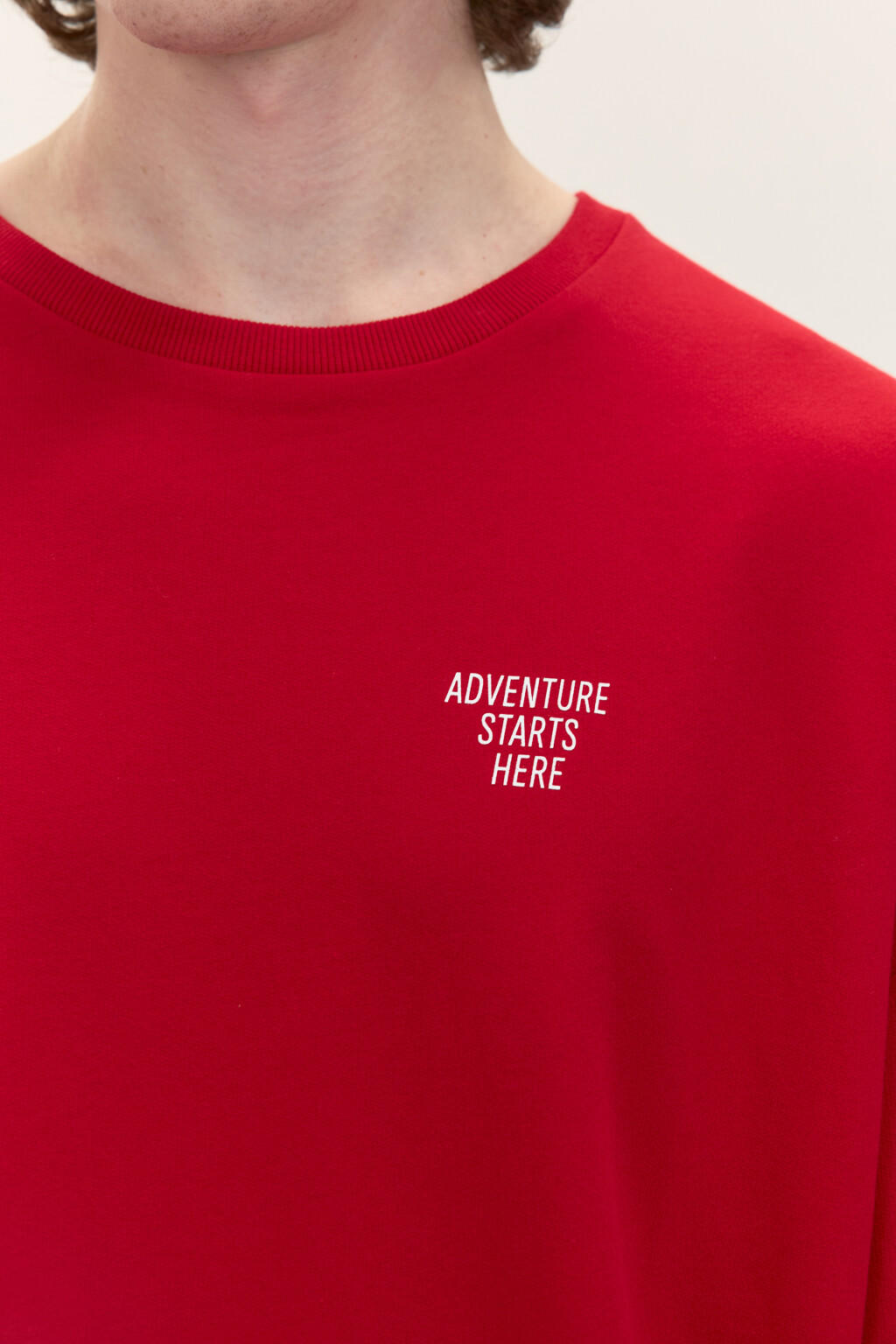 Футболка oversize с принтом - цвет красный - 5