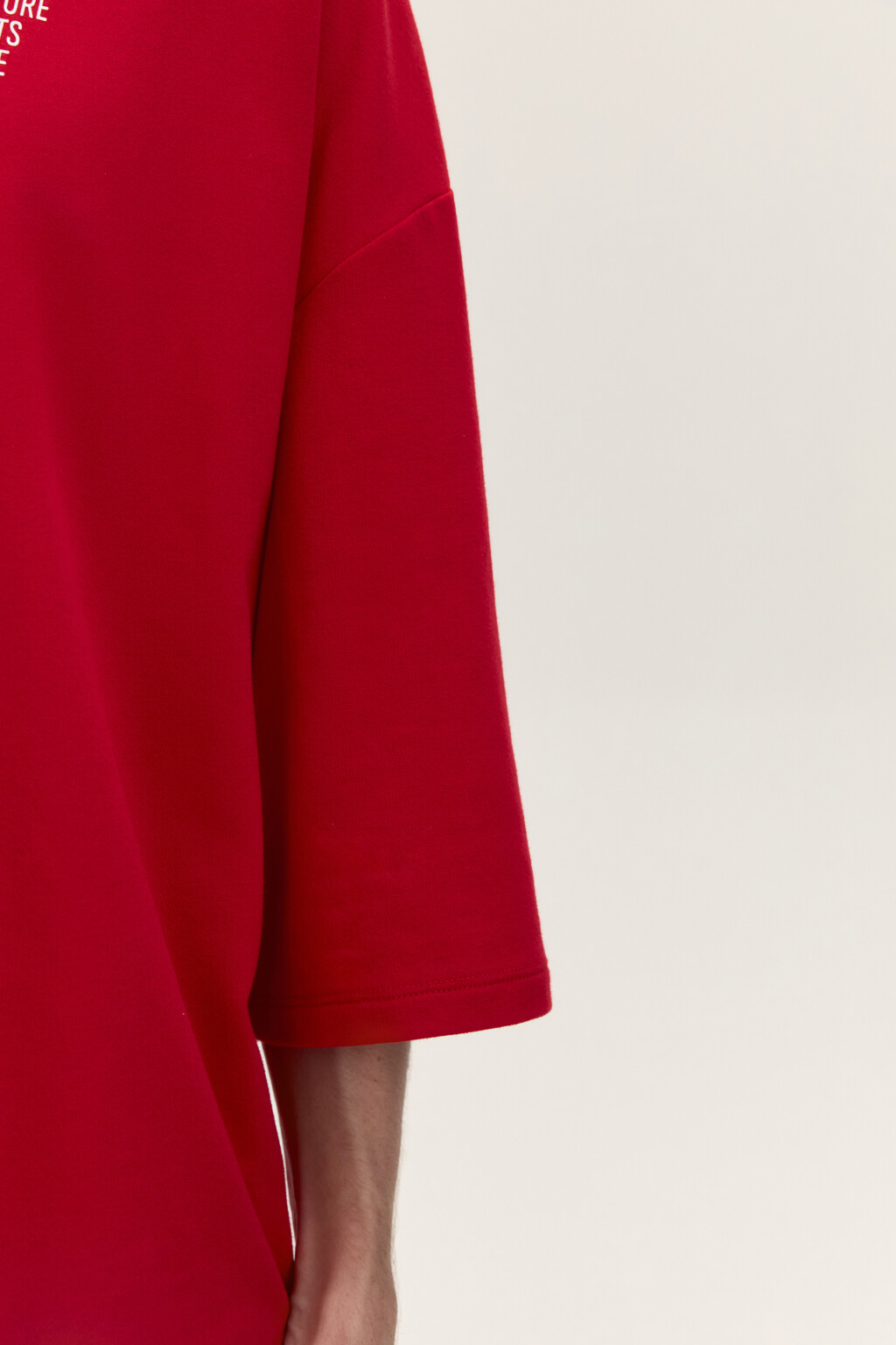 Футболка oversize с принтом - цвет красный - 6