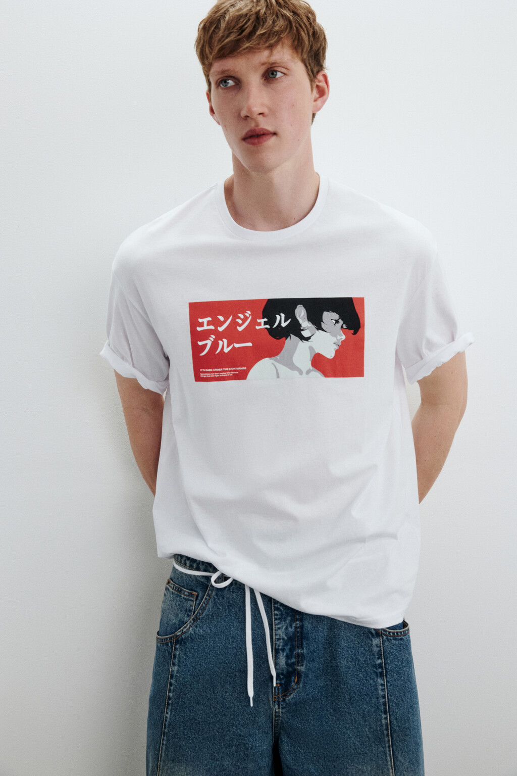 Футболка хлопковая с принтом - цвет белый - 2