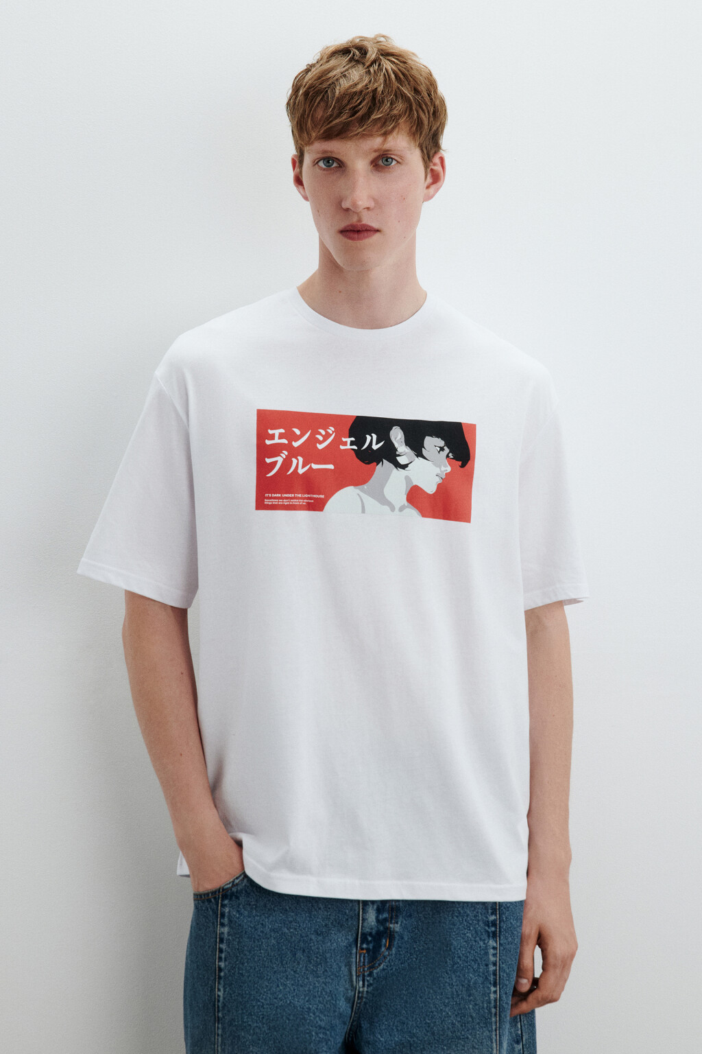 Футболка хлопковая с принтом - цвет белый - 3