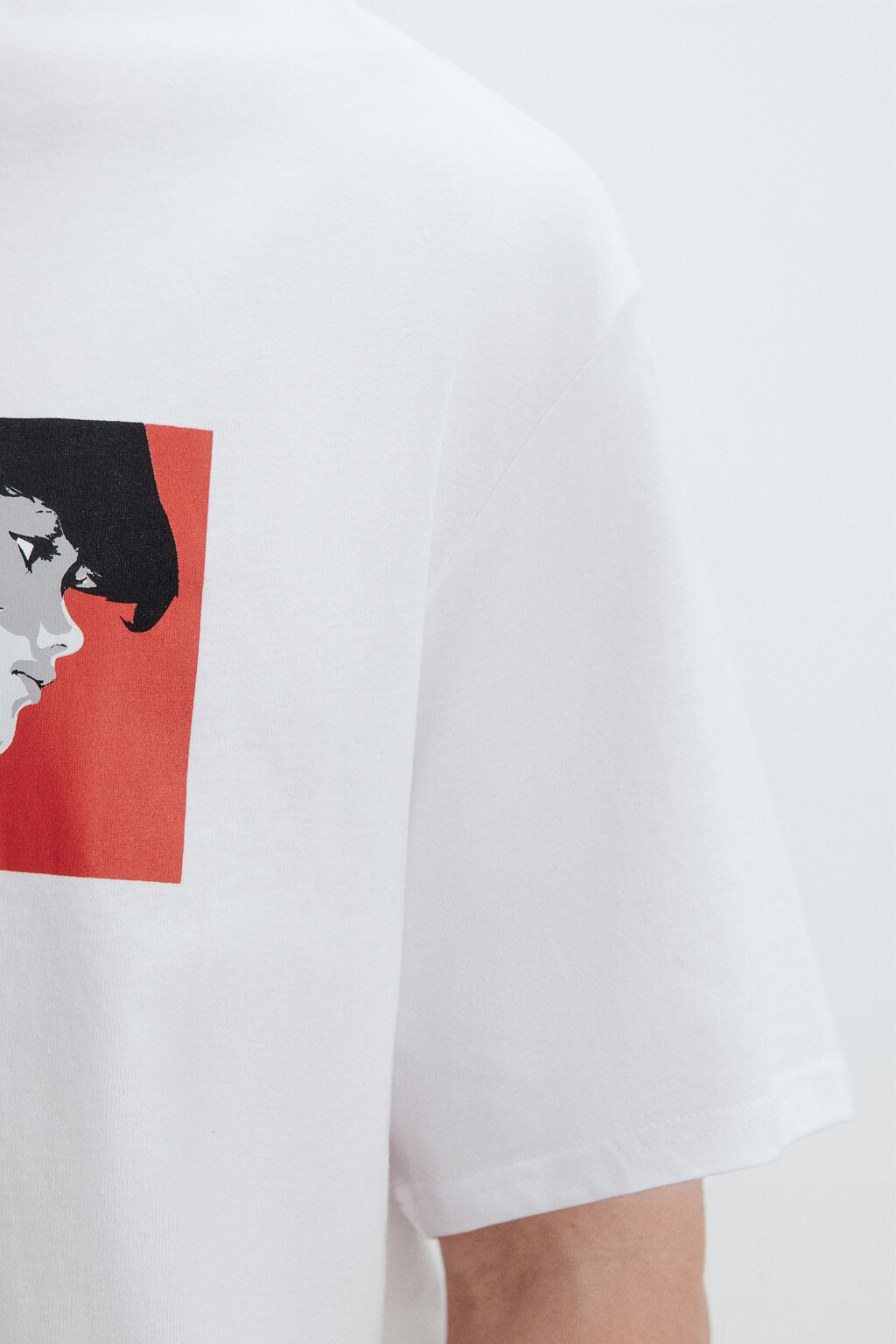 Футболка хлопковая с принтом - цвет белый - 7