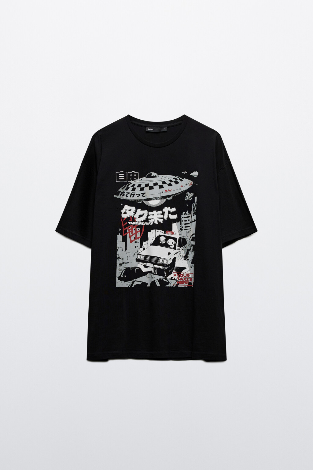 Футболка хлопковая с принтом - цвет черный - 8