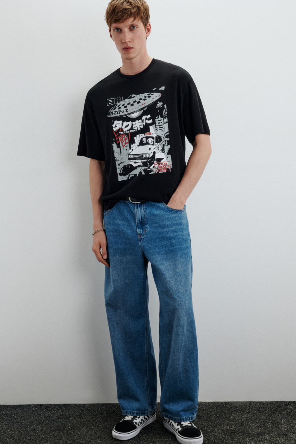 Футболка хлопковая с принтом - цвет черный - 2