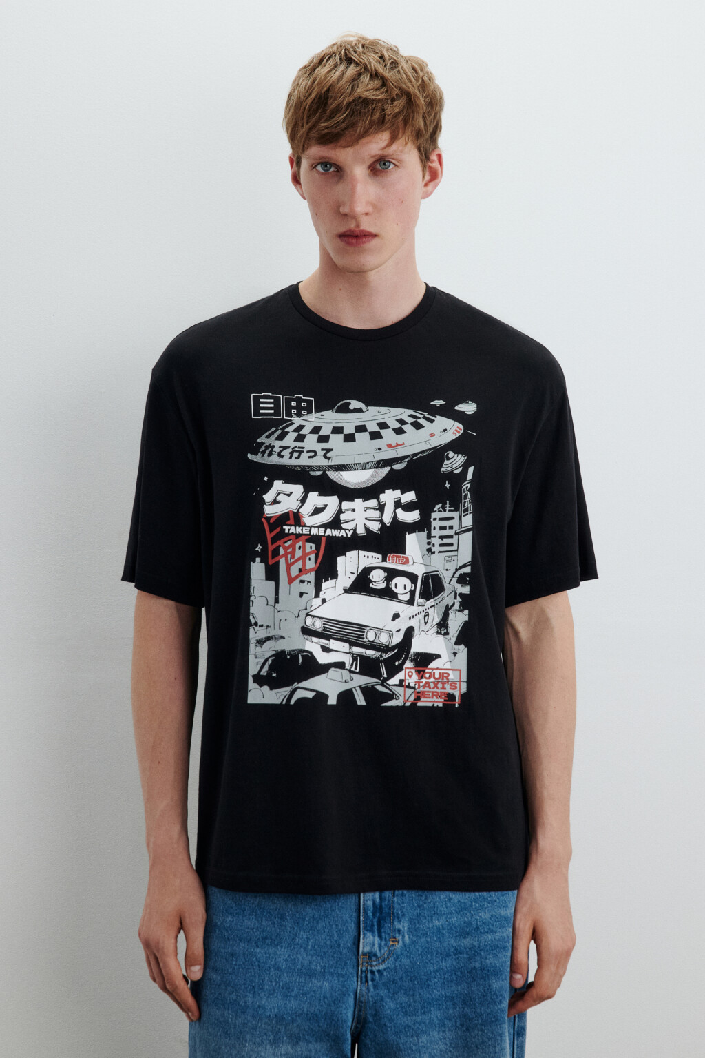 Футболка хлопковая с принтом - цвет черный - 3