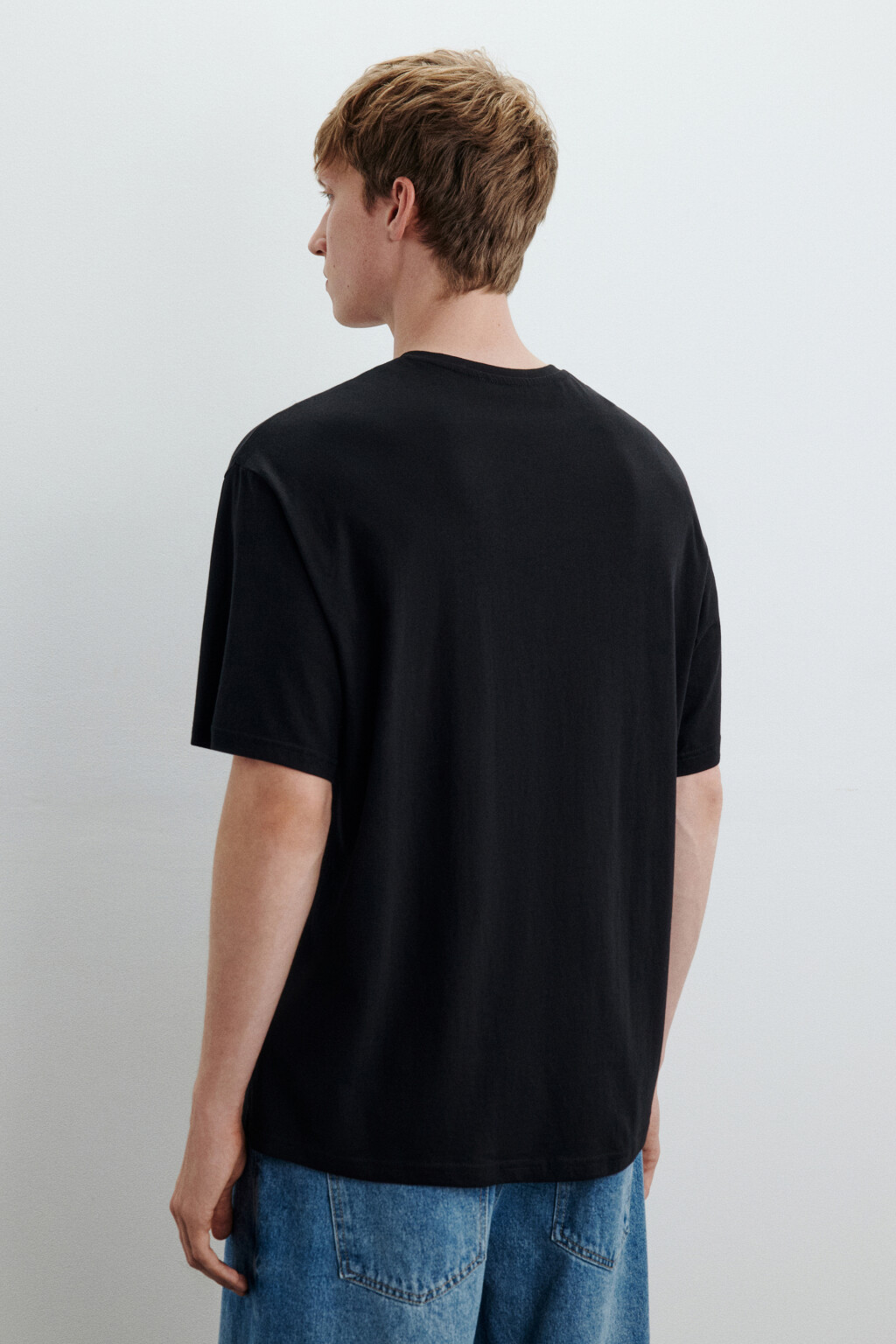 Футболка хлопковая с принтом - цвет черный - 4