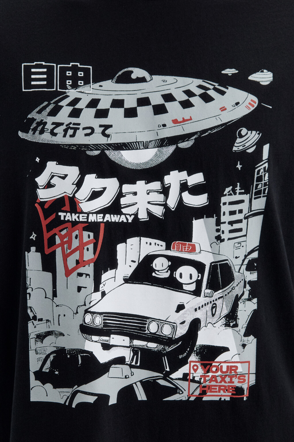 Футболка хлопковая с принтом - цвет черный - 6