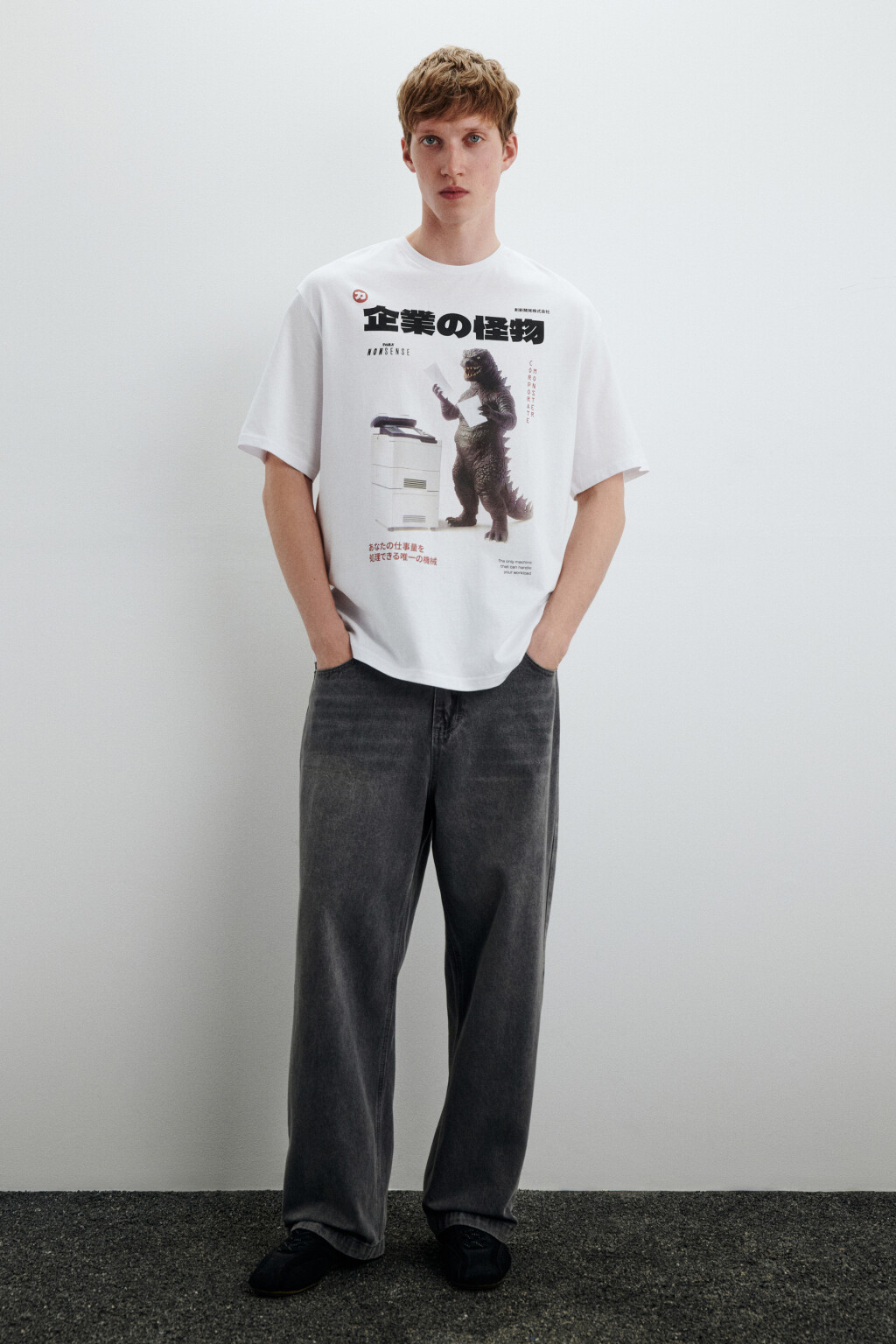 Футболка хлопковая с принтом - цвет белый - 4