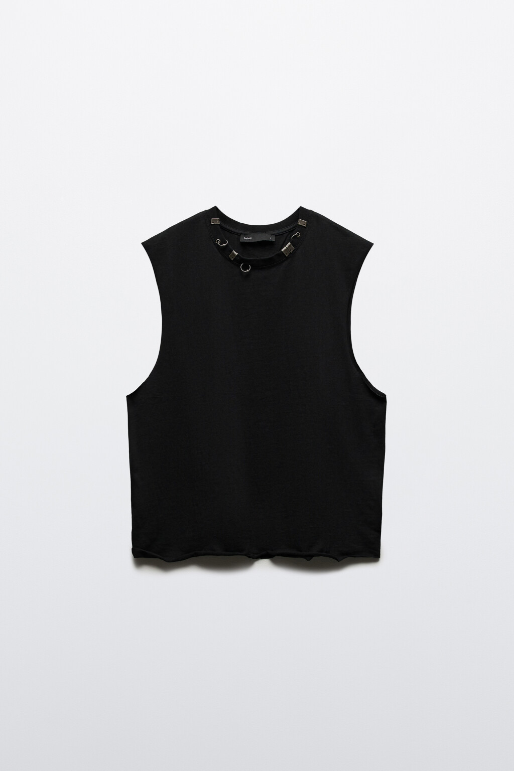 Майка с металлическим пирсингом - цвет черный - 7