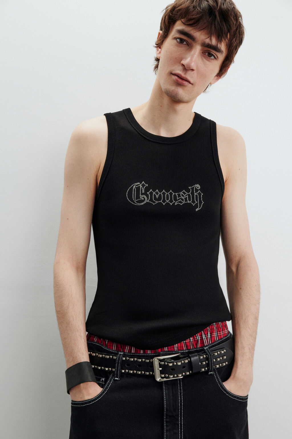 Майка облегающая с надписью - цвет черный - 1