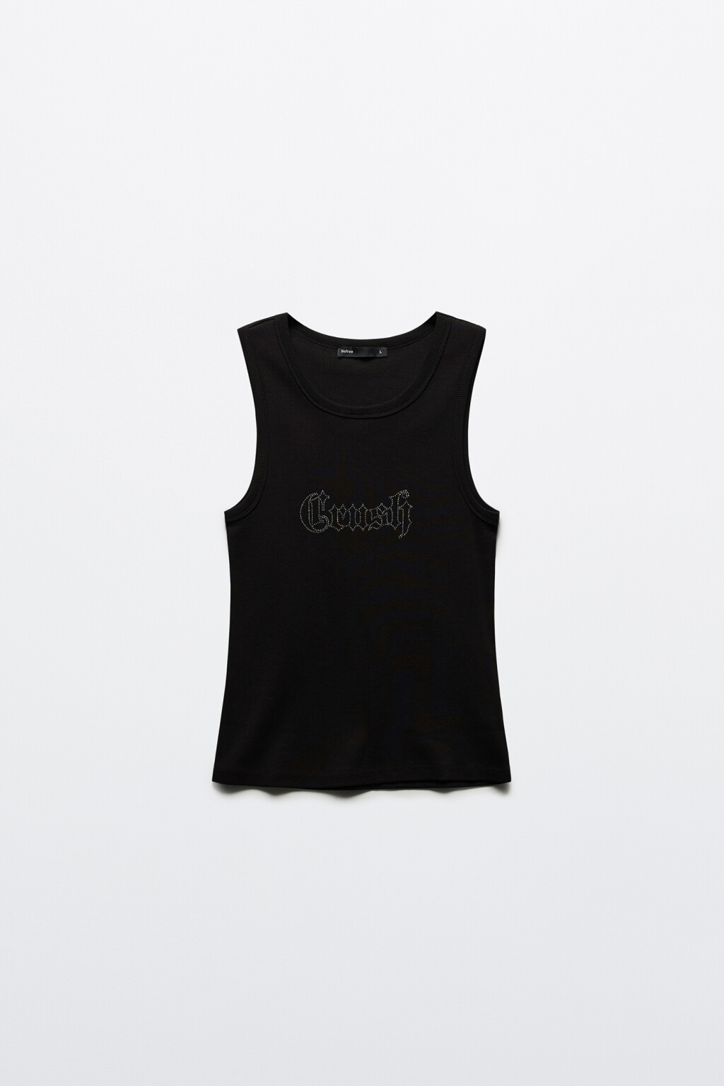 Майка облегающая с надписью - цвет черный - 7