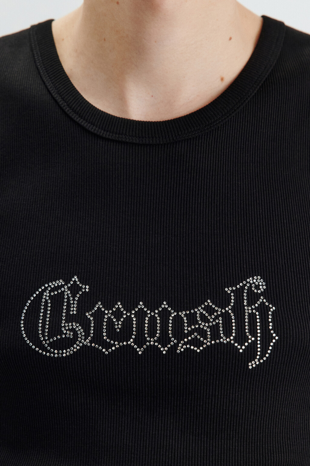 Майка облегающая с надписью - цвет черный - 4