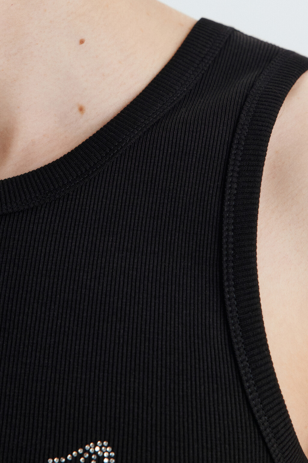 Майка облегающая с надписью - цвет черный - 5