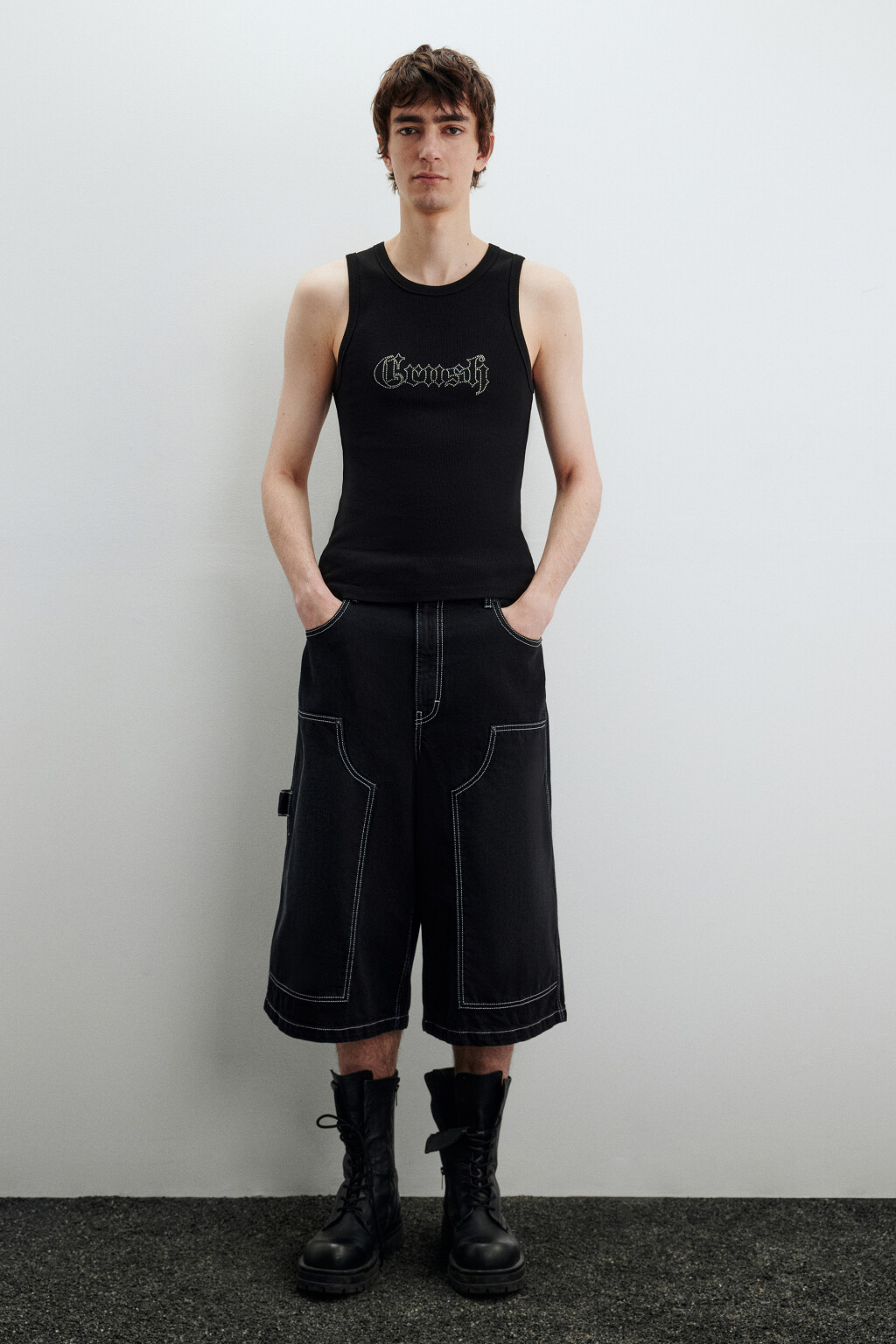 Майка облегающая с надписью - цвет черный - 6