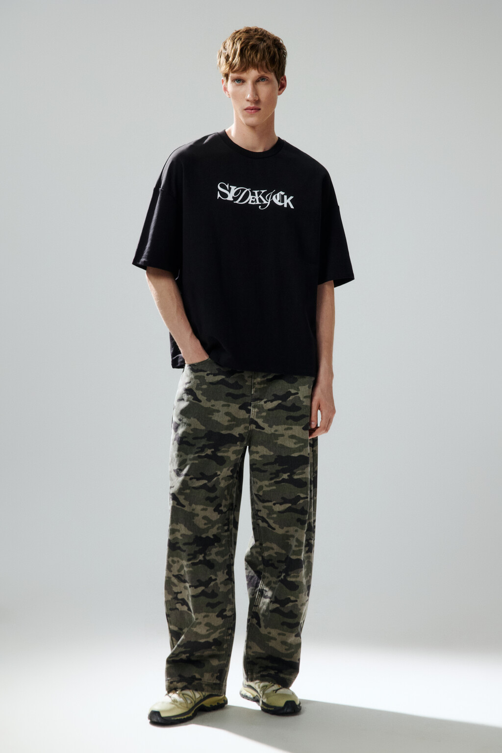 Футболка с принтом-надписью - цвет черный - 5