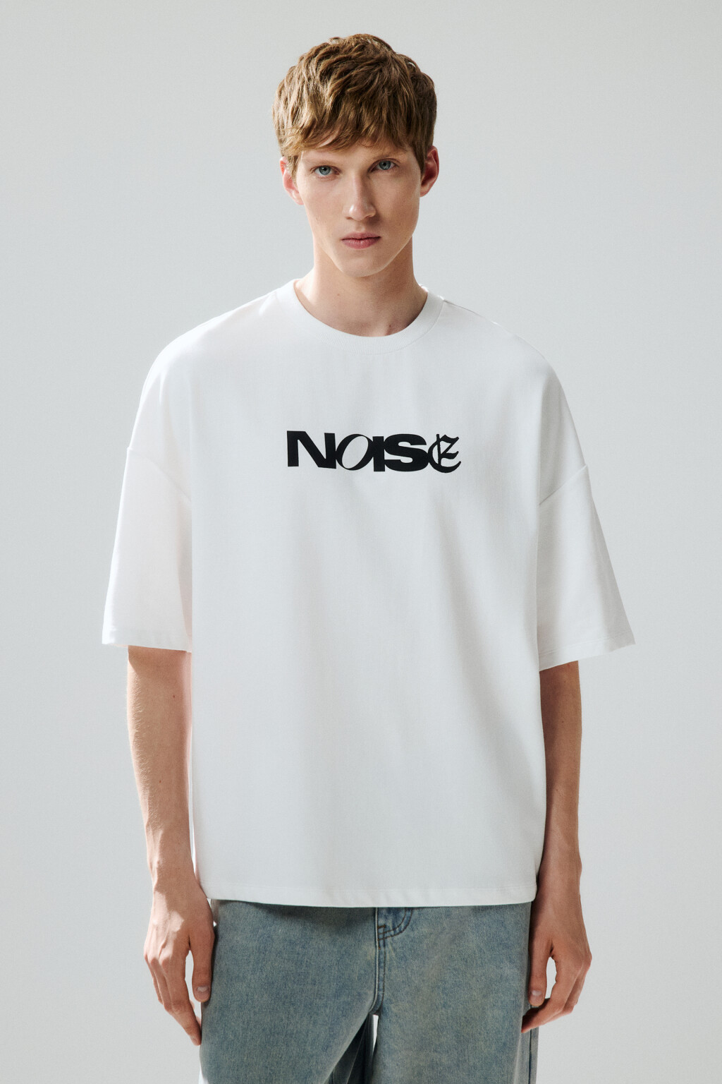 Футболка с принтом-надписью - цвет белый - 2