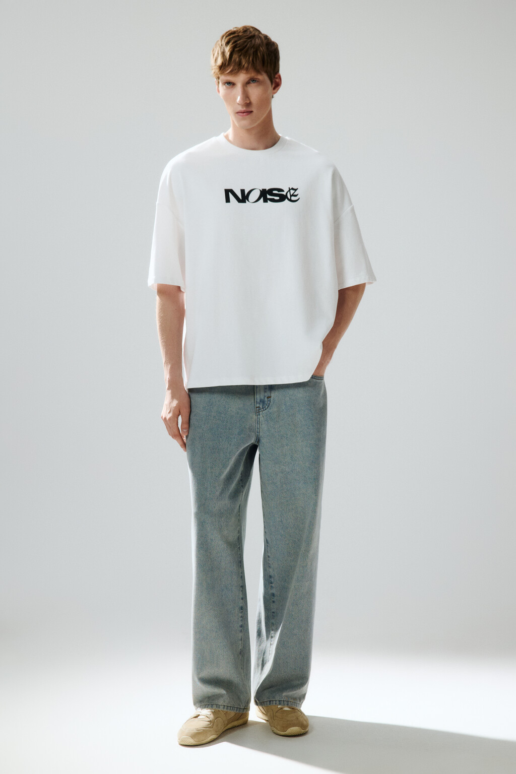 Футболка с принтом-надписью - цвет белый - 4