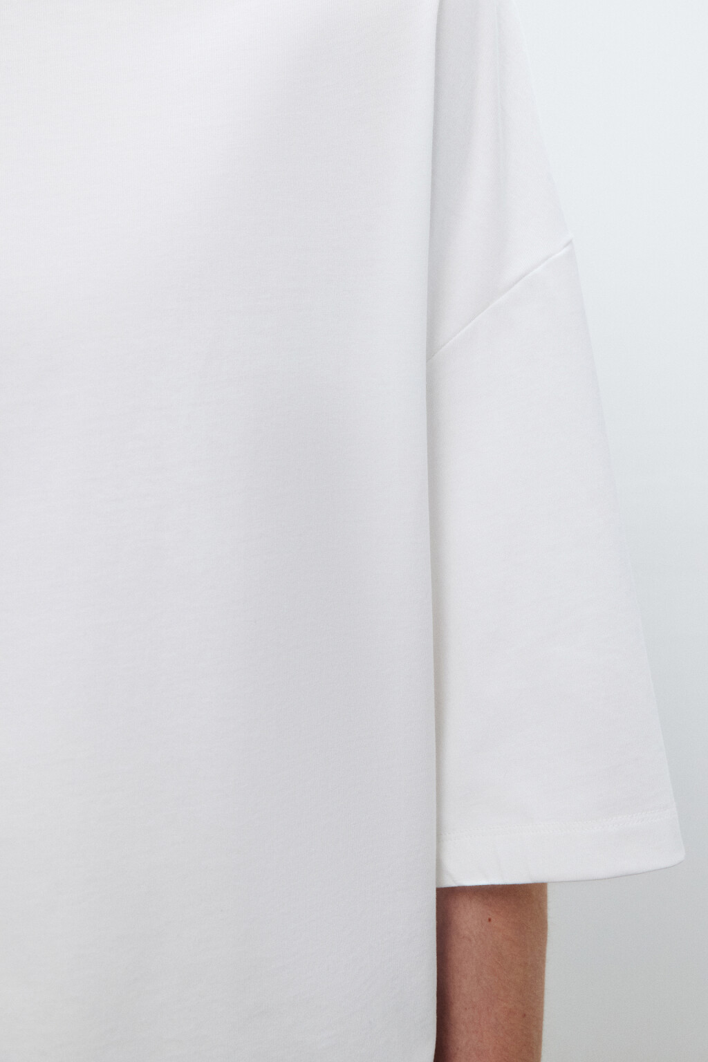 Футболка boxy fit укороченная - цвет белый - 6