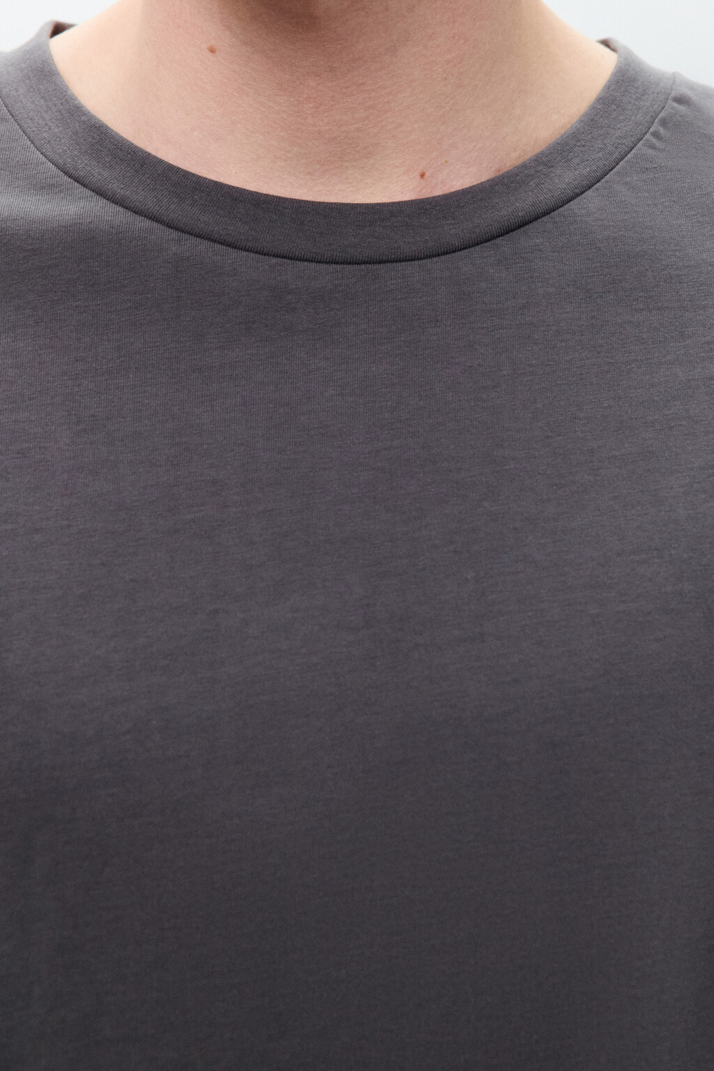 Футболка boxy fit укороченная - цвет серый - 5