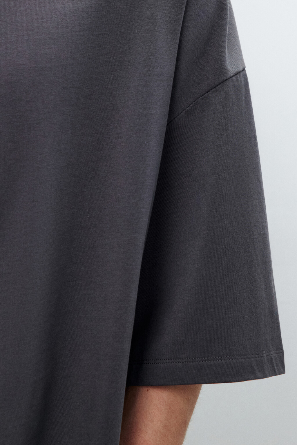 Футболка boxy fit укороченная - цвет серый - 6