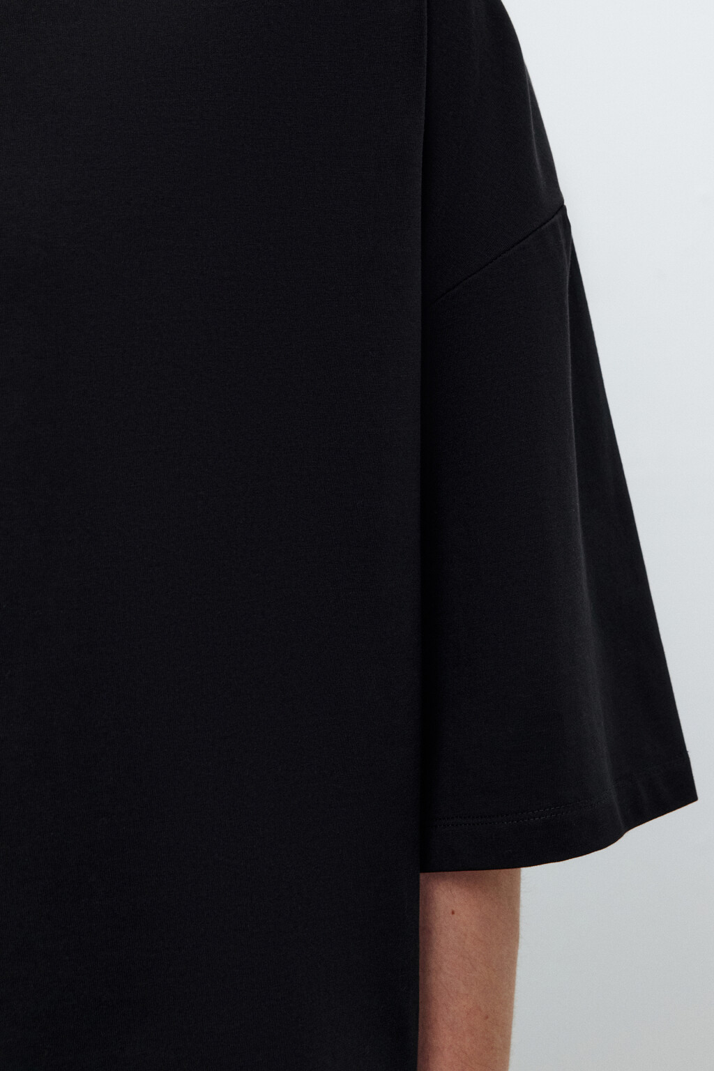 Футболка boxy fit укороченная - цвет черный - 6